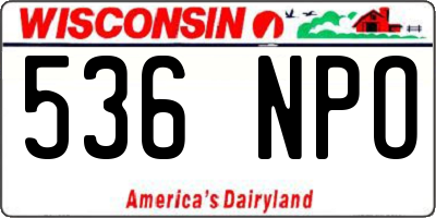 WI license plate 536NPO
