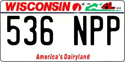 WI license plate 536NPP