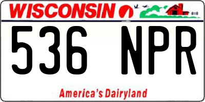 WI license plate 536NPR