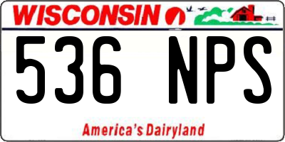 WI license plate 536NPS