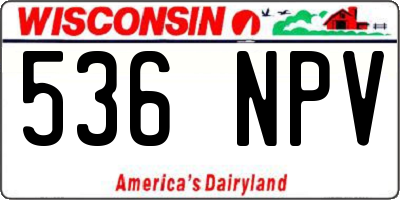 WI license plate 536NPV