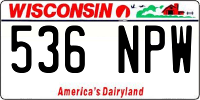 WI license plate 536NPW