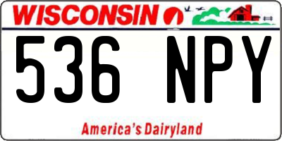 WI license plate 536NPY