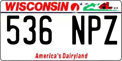 WI license plate 536NPZ