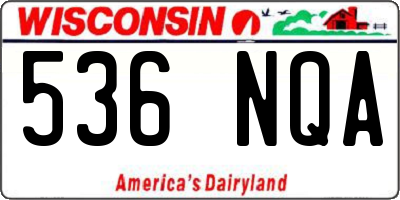 WI license plate 536NQA