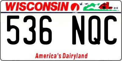 WI license plate 536NQC