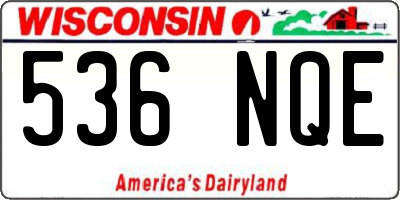 WI license plate 536NQE