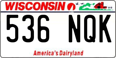 WI license plate 536NQK