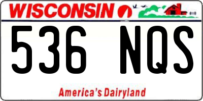 WI license plate 536NQS