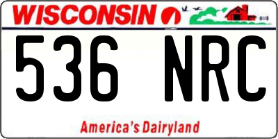 WI license plate 536NRC