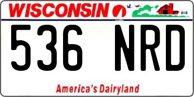 WI license plate 536NRD