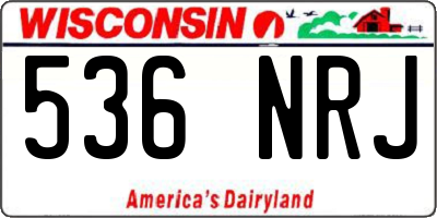 WI license plate 536NRJ