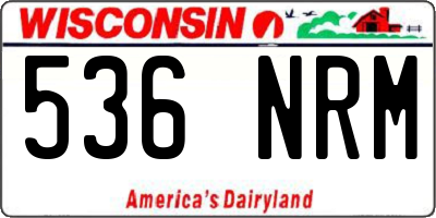 WI license plate 536NRM
