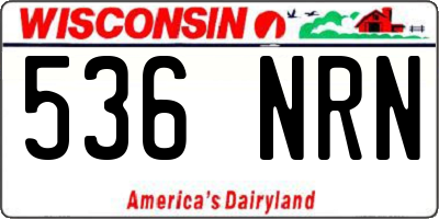 WI license plate 536NRN