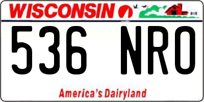 WI license plate 536NRO