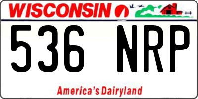 WI license plate 536NRP