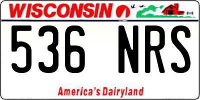 WI license plate 536NRS
