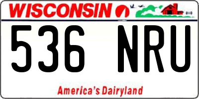 WI license plate 536NRU