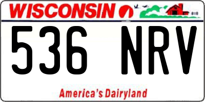 WI license plate 536NRV
