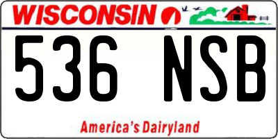 WI license plate 536NSB