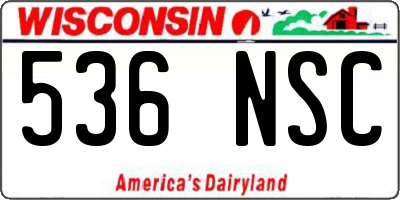 WI license plate 536NSC