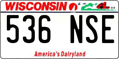 WI license plate 536NSE
