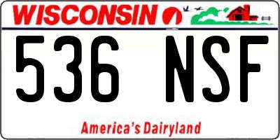 WI license plate 536NSF