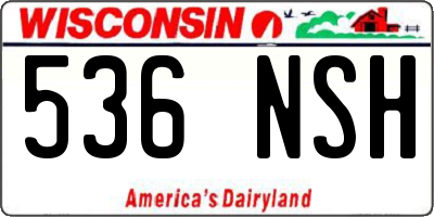 WI license plate 536NSH