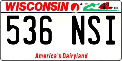 WI license plate 536NSI