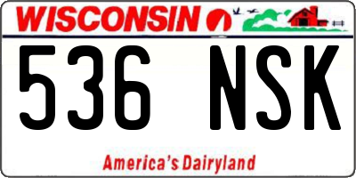 WI license plate 536NSK