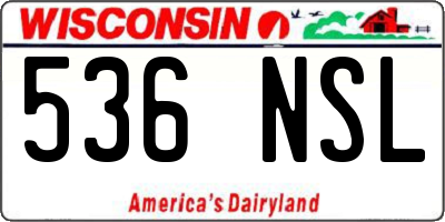 WI license plate 536NSL