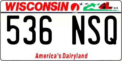 WI license plate 536NSQ