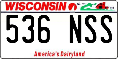 WI license plate 536NSS