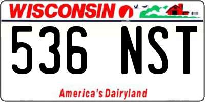 WI license plate 536NST