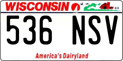 WI license plate 536NSV