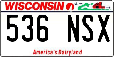 WI license plate 536NSX