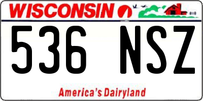 WI license plate 536NSZ