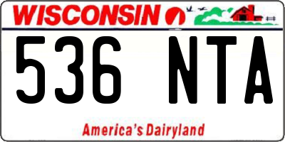 WI license plate 536NTA