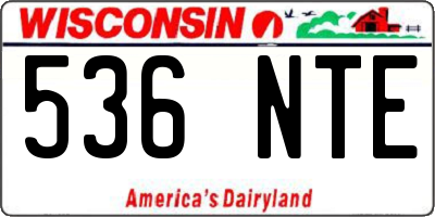 WI license plate 536NTE