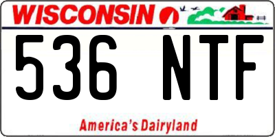 WI license plate 536NTF