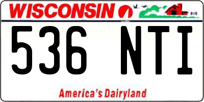 WI license plate 536NTI