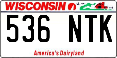 WI license plate 536NTK