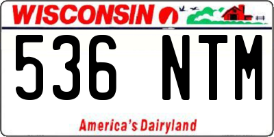 WI license plate 536NTM