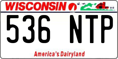 WI license plate 536NTP