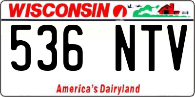WI license plate 536NTV