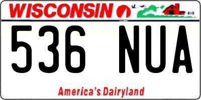 WI license plate 536NUA