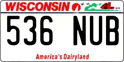 WI license plate 536NUB
