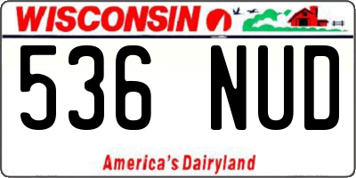 WI license plate 536NUD