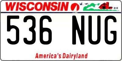 WI license plate 536NUG