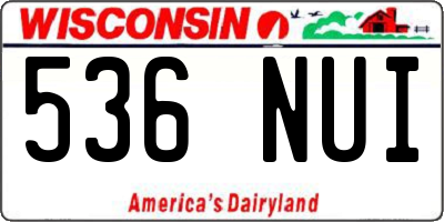 WI license plate 536NUI